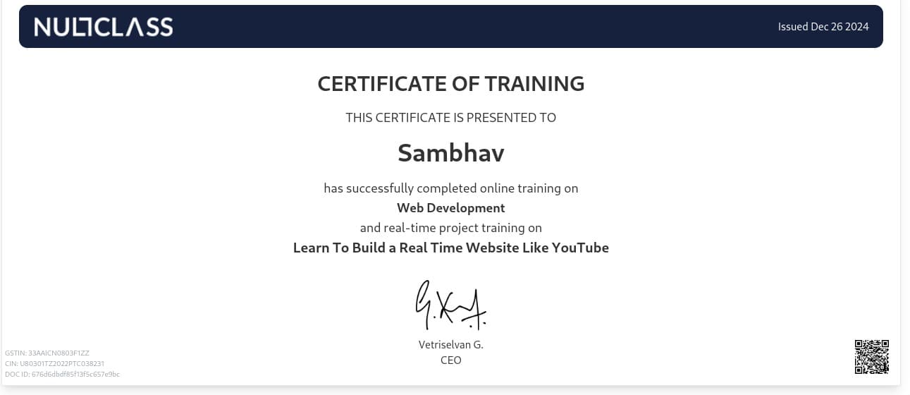 Certificate of Completion - NullClass